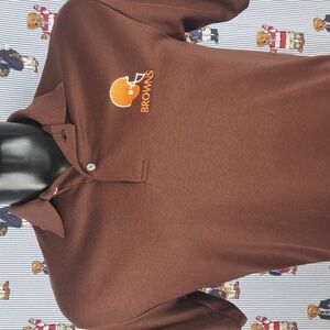 Vintage Cleveland Browns embroidered logo brown & orange Med  casual polo shirt